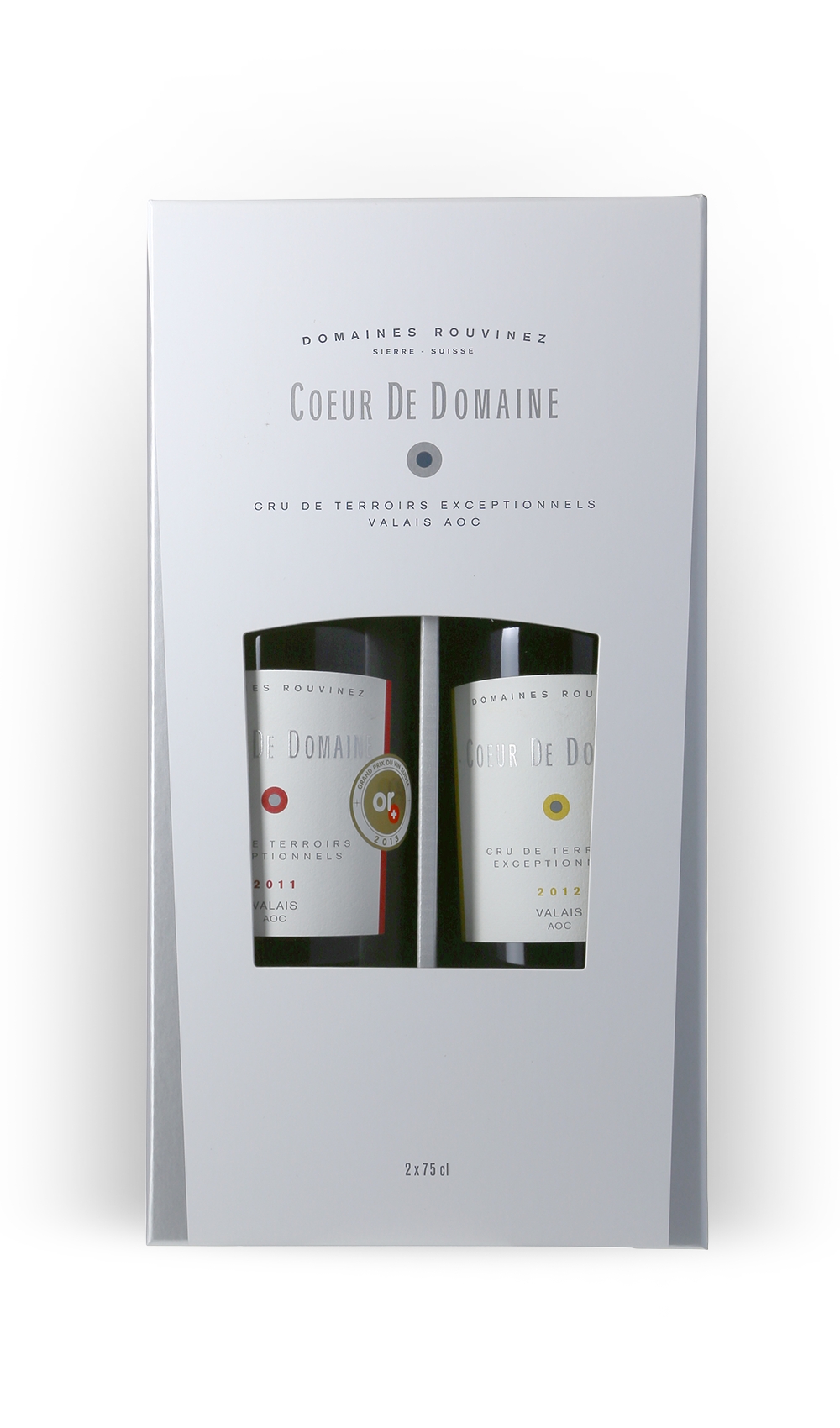 Schatulle 2 Flaschen Coeur de Domaines AOC Valais 75 cl