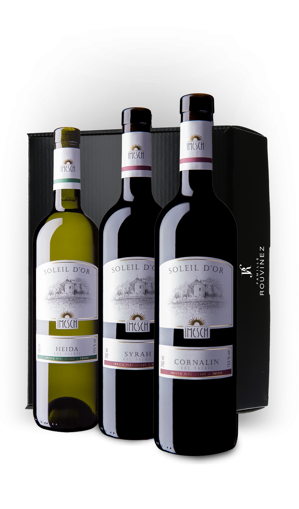 Coffret 3 bouteilles "Spécialités Soleil d'Or" (Heida & Syrah & Cornalin)